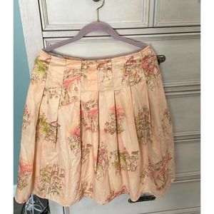 DKNY City Women's Skirt Petites Peach With City Print Skirt Size 6